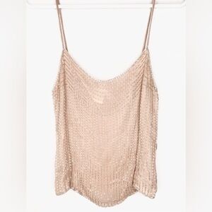 Parallel Silk Beaded Cami Light Pink